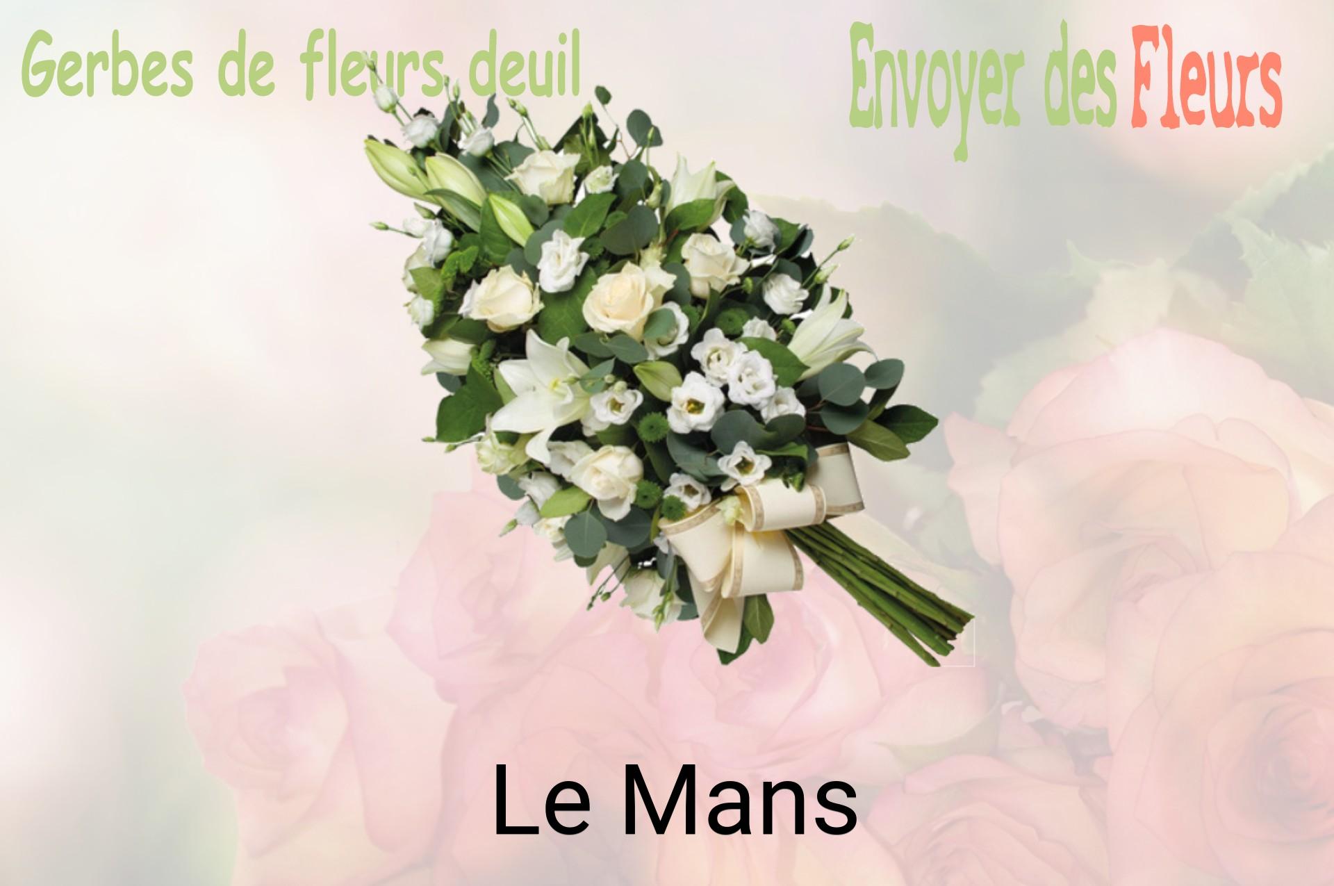 Gerbe de fleurs de deuil livrée à Le Mans